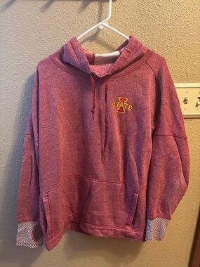 Antigua heathered cranberry pullover hoodie